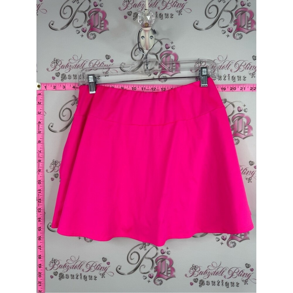 Tail SKORT skirt shorts under neon pink Hot Pink Ruched Tennis Skort - Picture 3 of 10